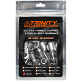 Trinity Audio Solutions 20-Pack 8 AWG Ring Terminals Silver Tinned 100% OFC Copper with Custom Trinity Heat Shrinks