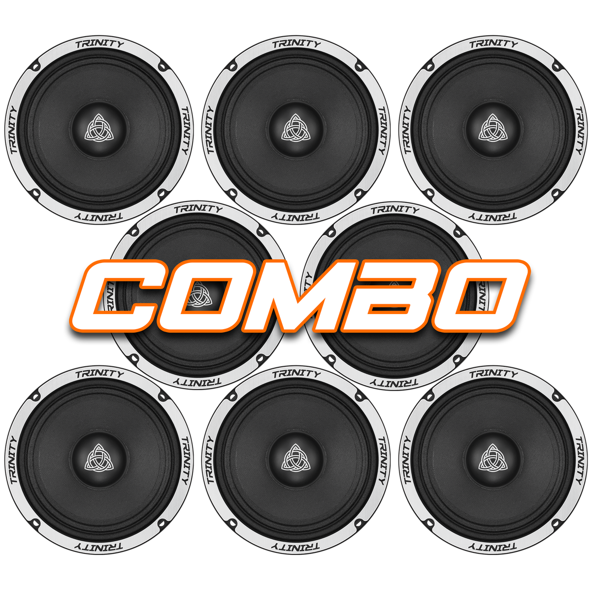 Trinity Audio 8-Pack Combo RS654 6.5" Midrange Speaker 4-Ohm
